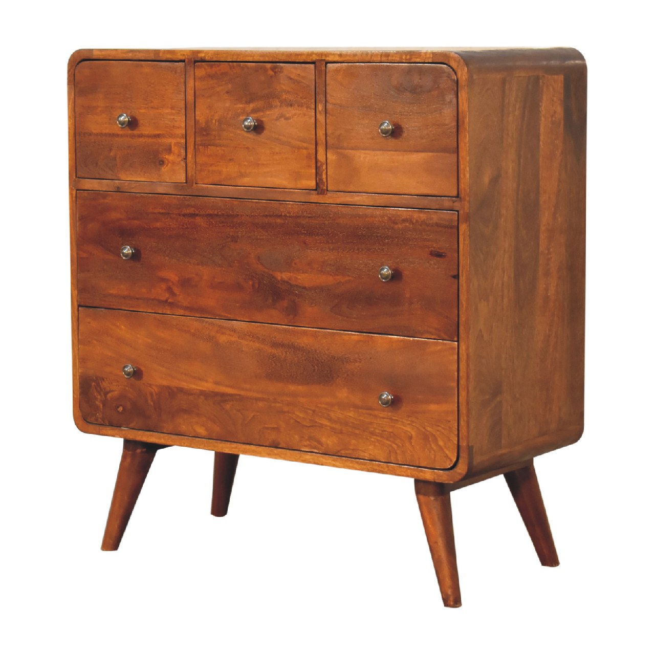 3 over 2 Curved Chestnut Chest Living with Luxury
