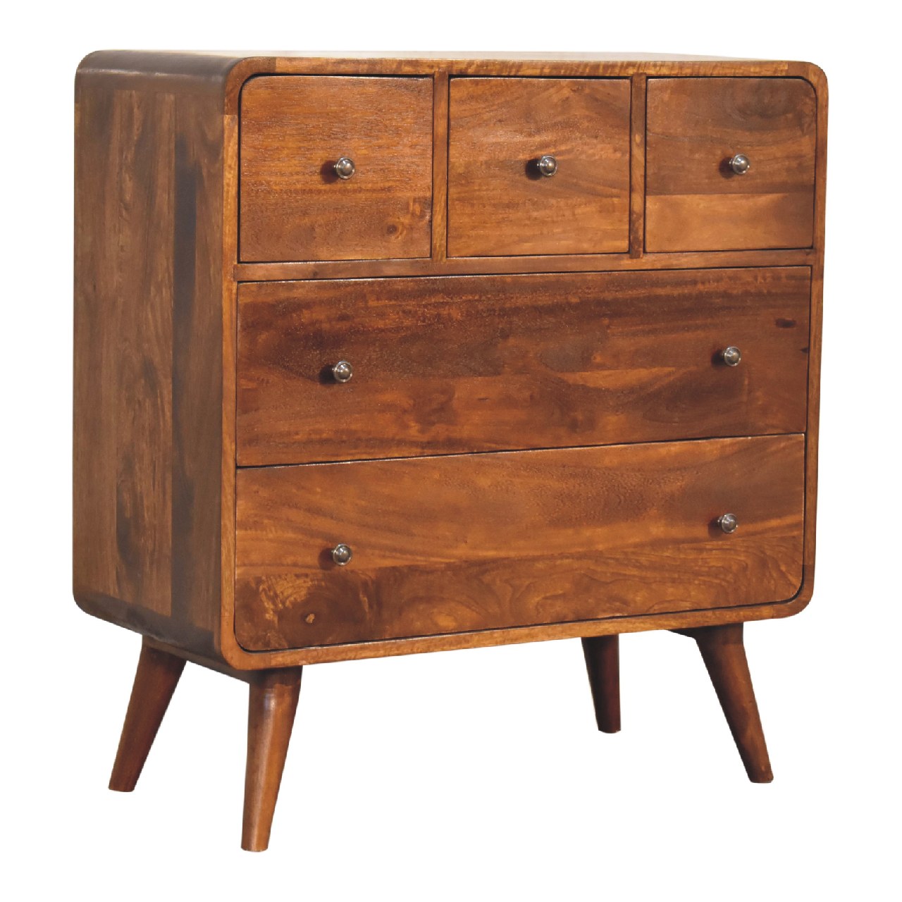 3 over 2 Curved Chestnut Chest Living with Luxury