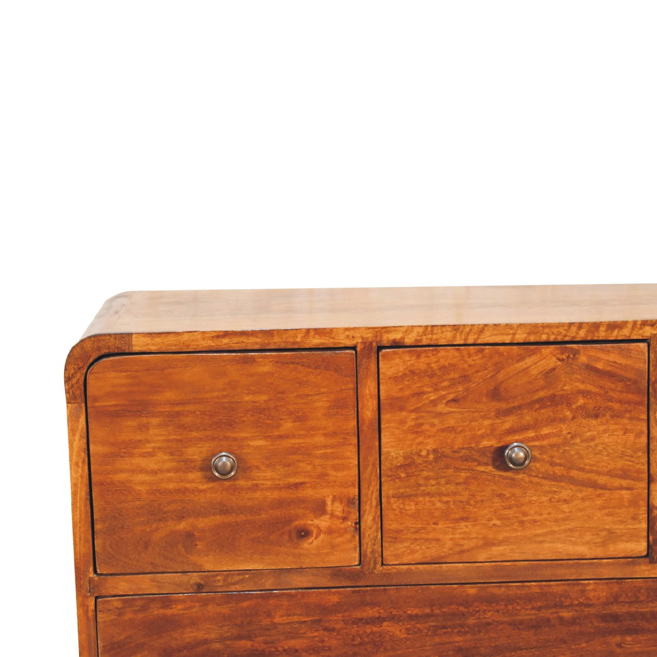 3 over 2 Curved Chestnut Chest Living with Luxury