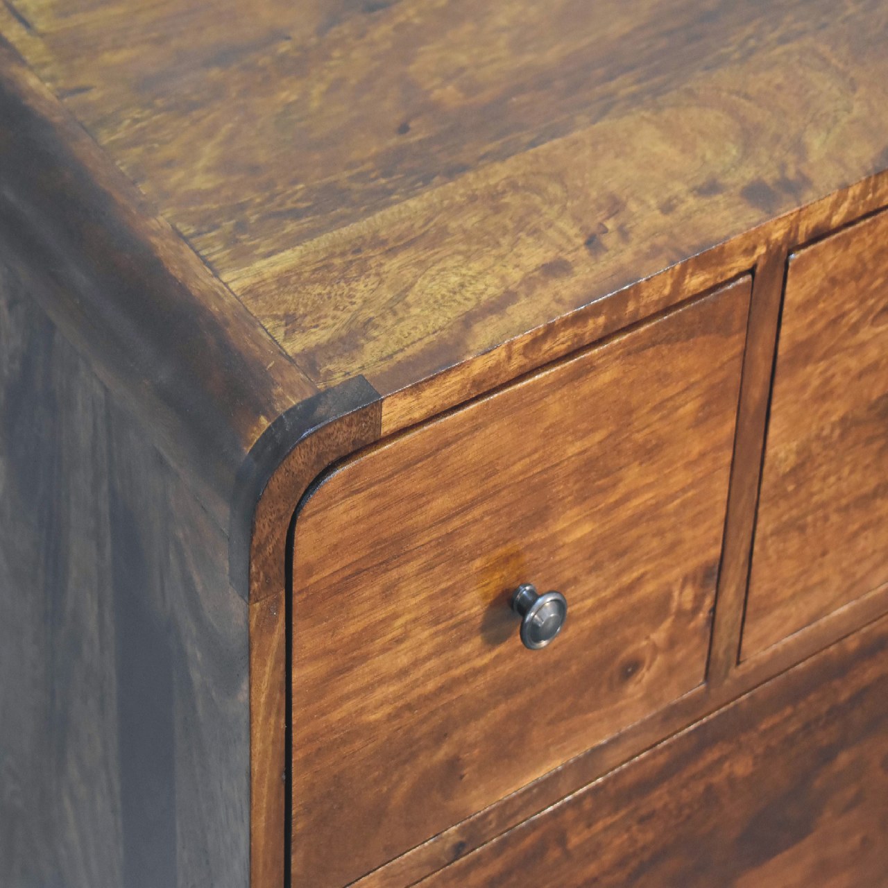 3 over 2 Curved Chestnut Chest Living with Luxury