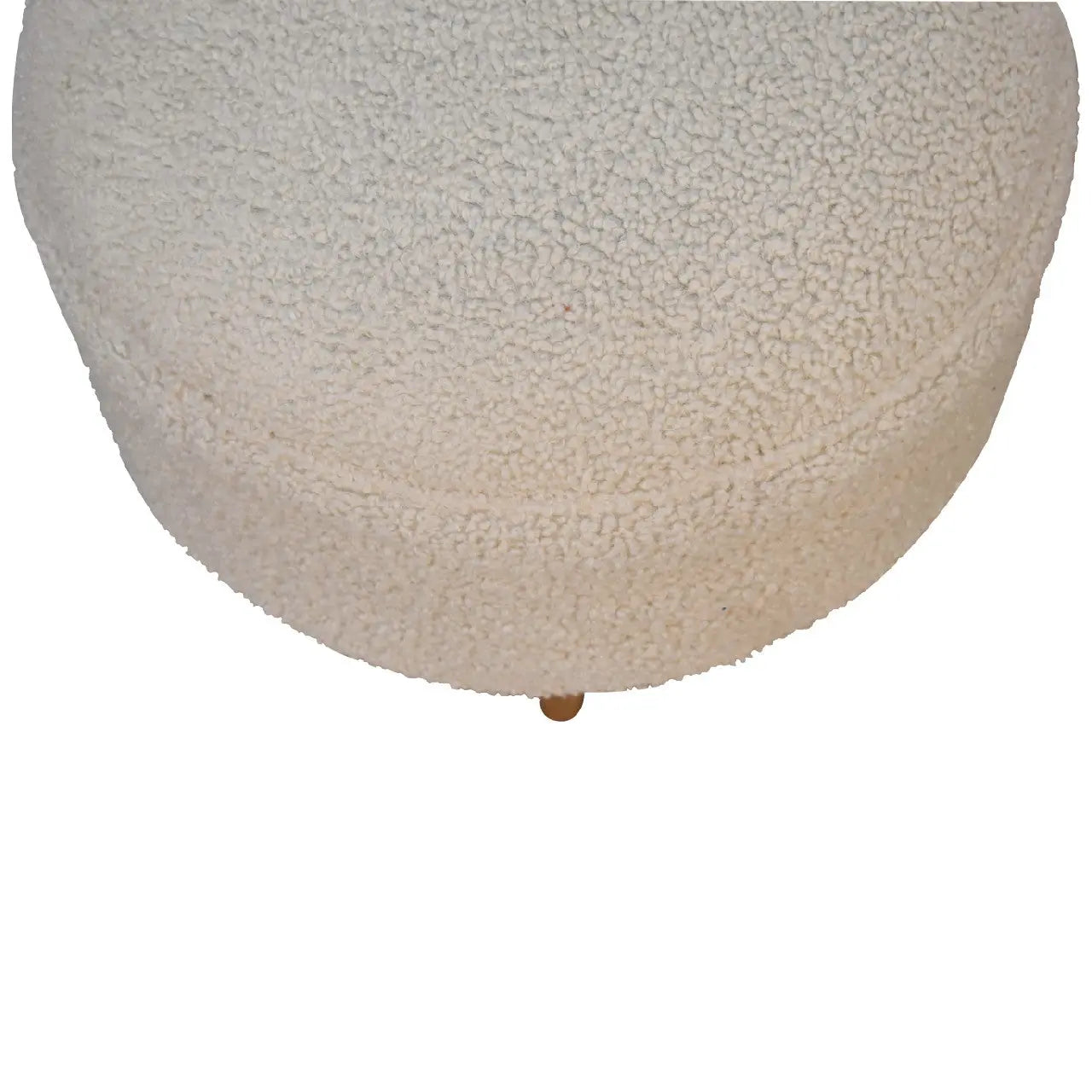 Cream Boucle Rounded Footstool - Living with Luxury