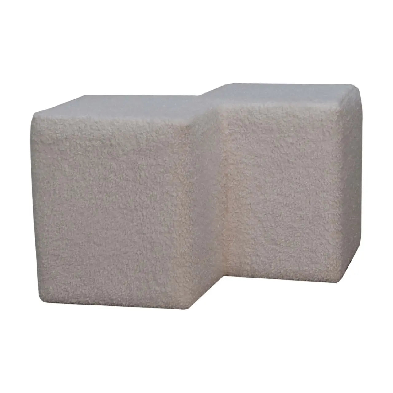 White Boucle Twin Footstool - Living with Luxury