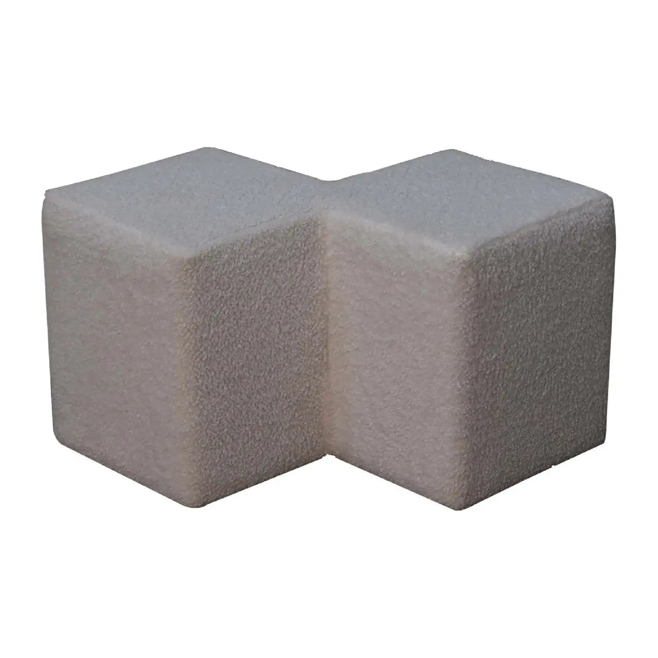 White Boucle Twin Footstool - Living with Luxury