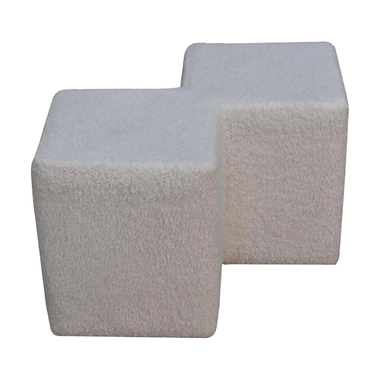 White Boucle Twin Footstool - Living with Luxury