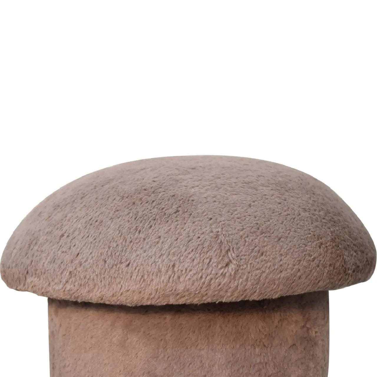 Mocha Faux Fur Mushroom Footstool - Living with Luxury