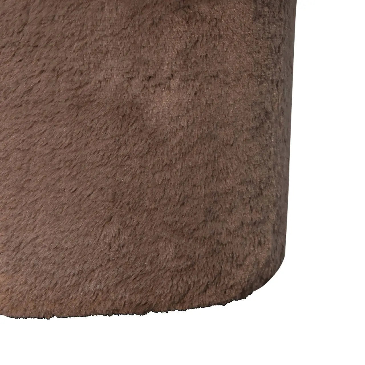 Mocha Faux Fur Mushroom Footstool - Living with Luxury