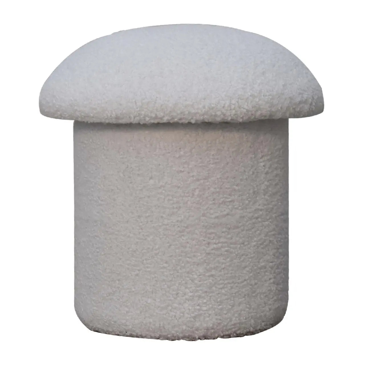 White Boucle Mushroom Footstool - Living with Luxury