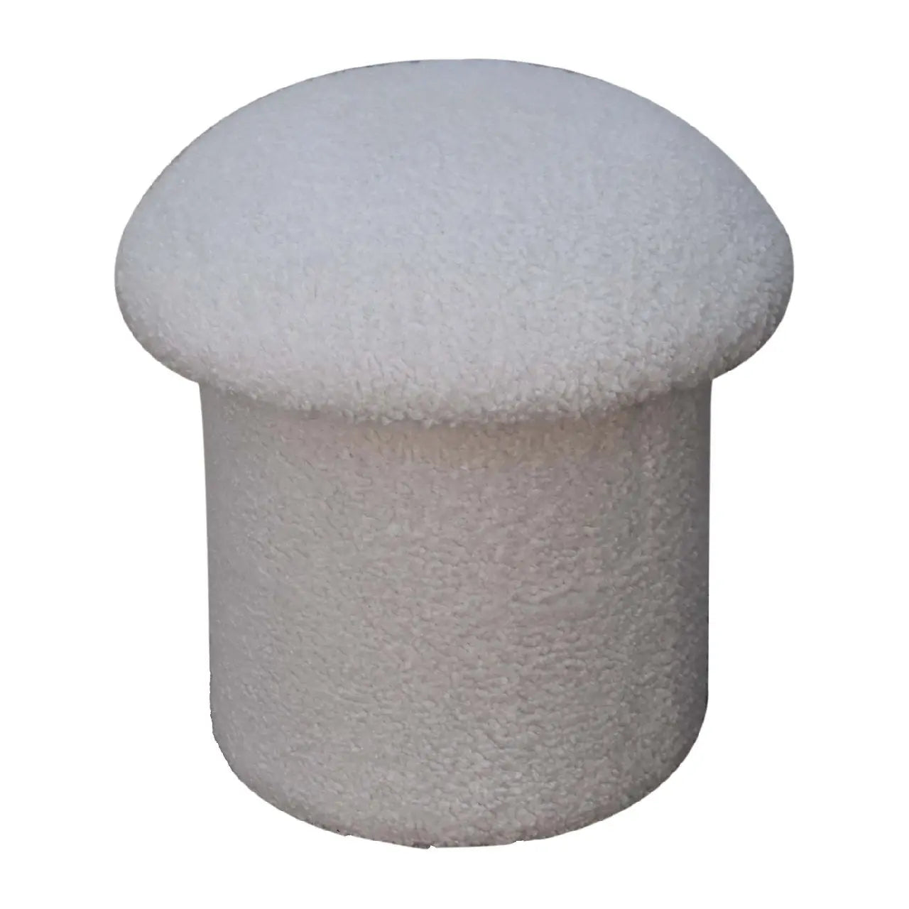 White Boucle Mushroom Footstool - Living with Luxury