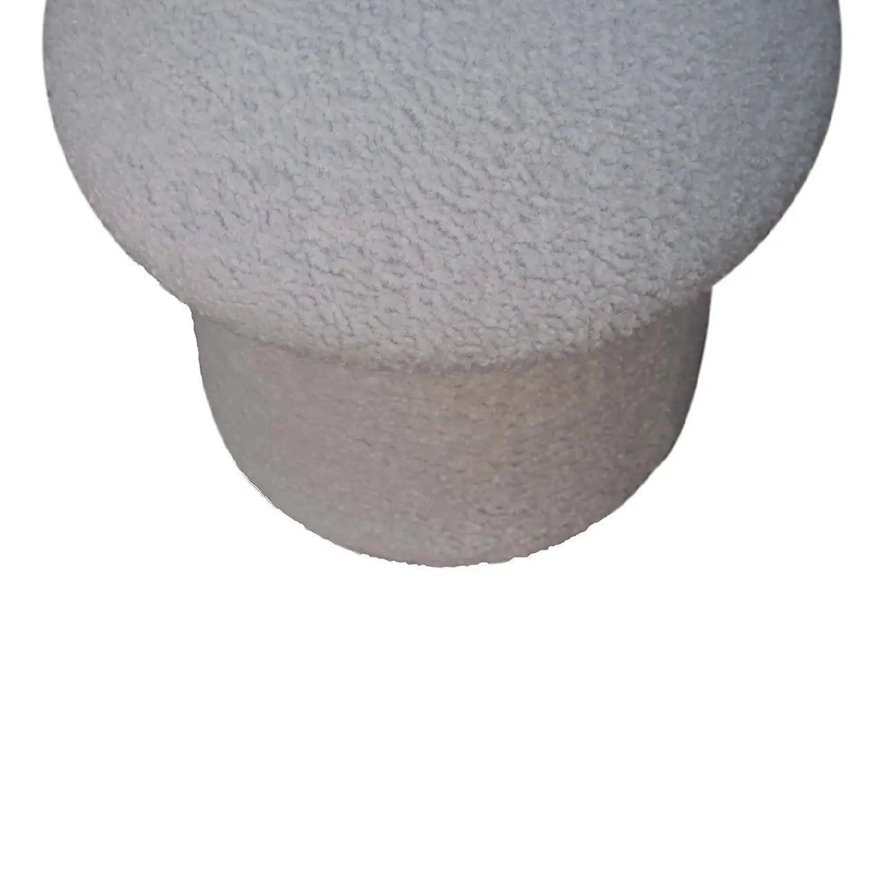 White Boucle Mushroom Footstool - Living with Luxury
