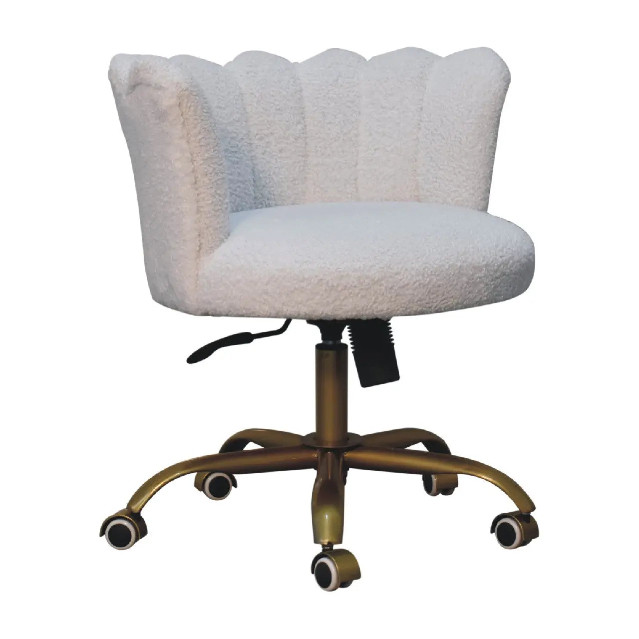 White Boucle Swivel Chair - Living with Luxury