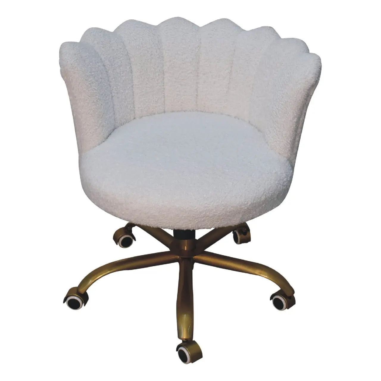 White Boucle Swivel Chair - Living with Luxury