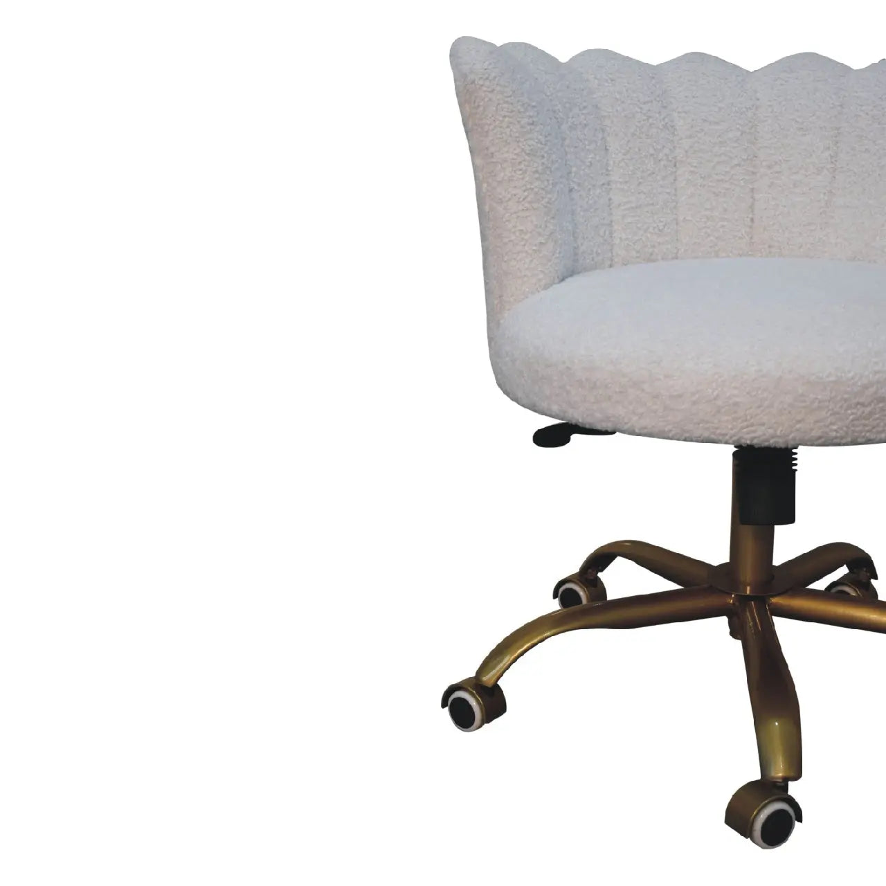 White Boucle Swivel Chair - Living with Luxury