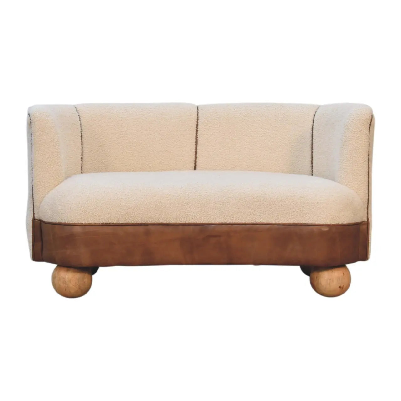 Boucle Cream Buffalo Small Sofa - Living with Luxury