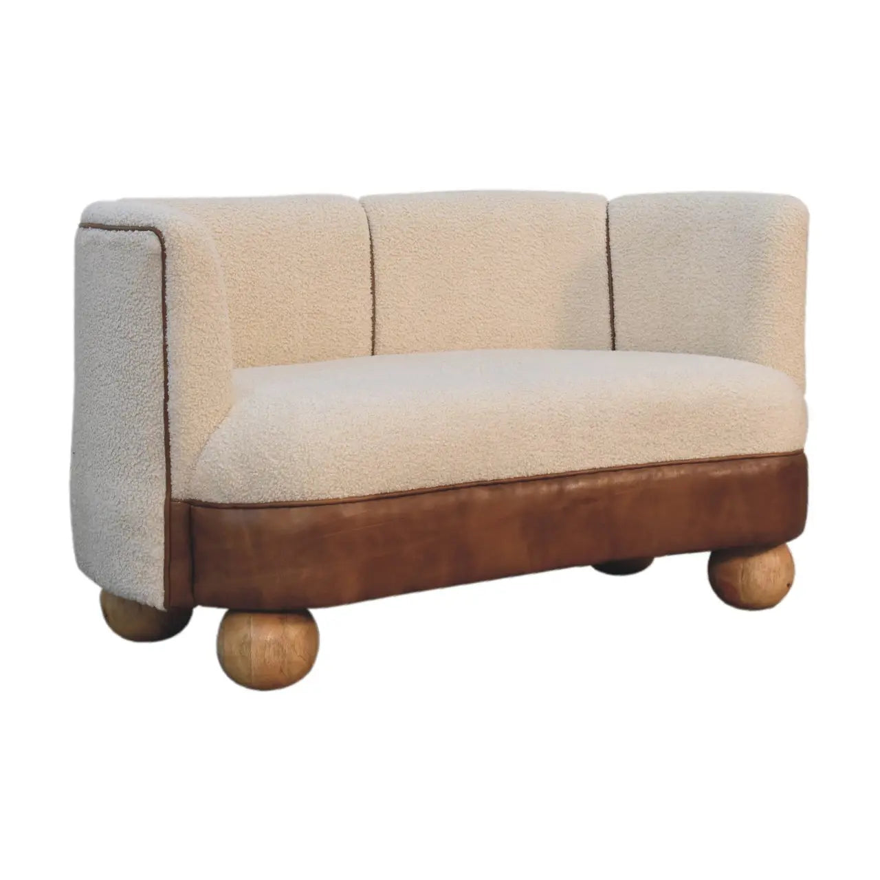 Boucle Cream Buffalo Small Sofa - Living with Luxury