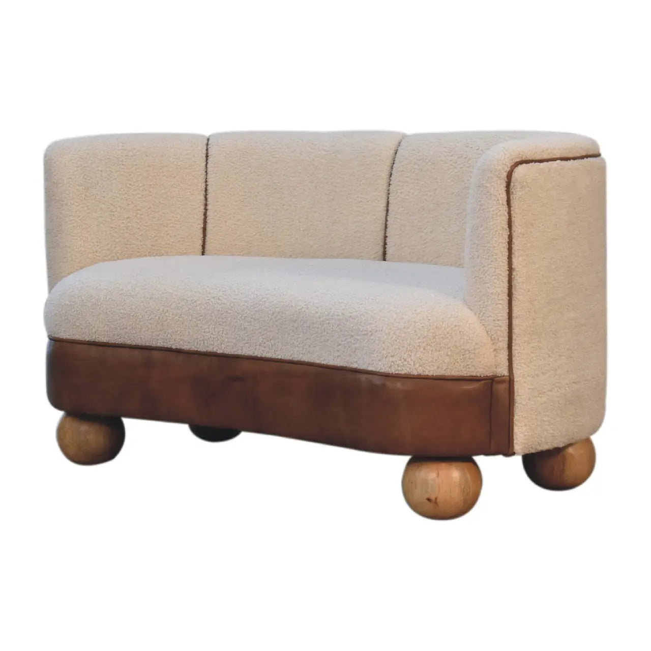 Boucle Cream Buffalo Small Sofa - Living with Luxury