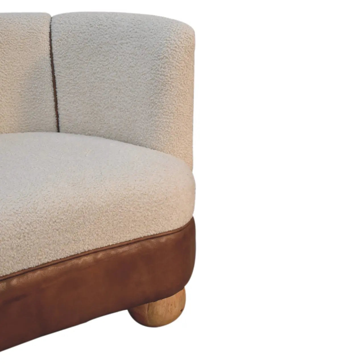 Boucle Cream Buffalo Small Sofa - Living with Luxury