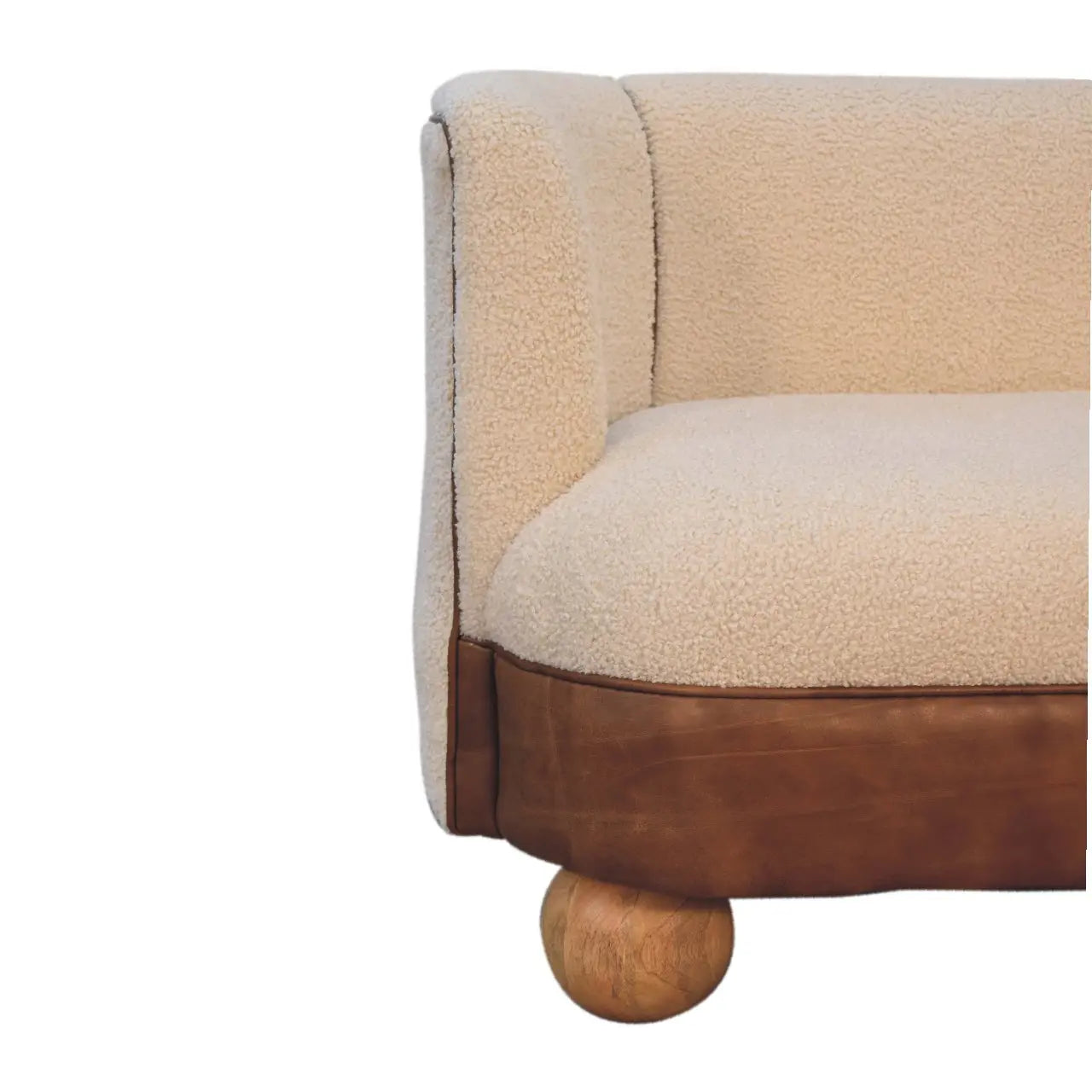 Boucle Cream Buffalo Small Sofa - Living with Luxury