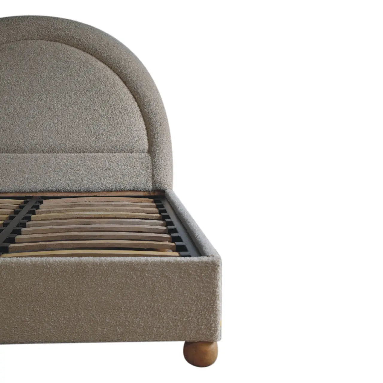 Cream Boucle Double Bed - Living with Luxury