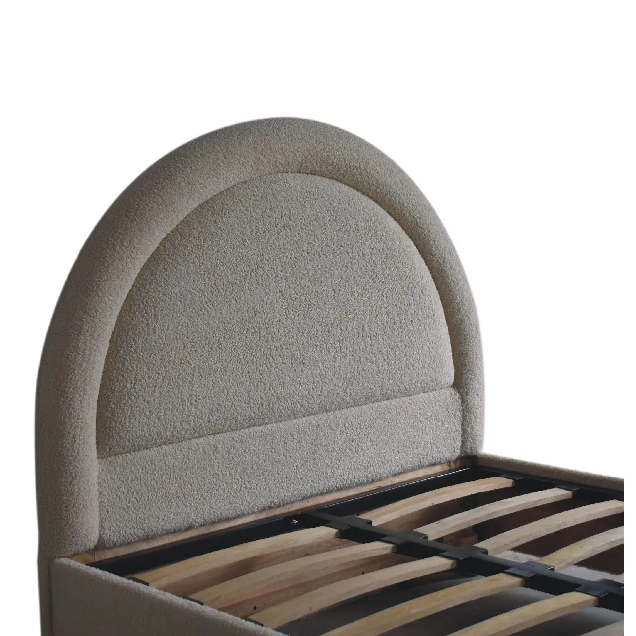 Cream Boucle Double Bed - Living with Luxury