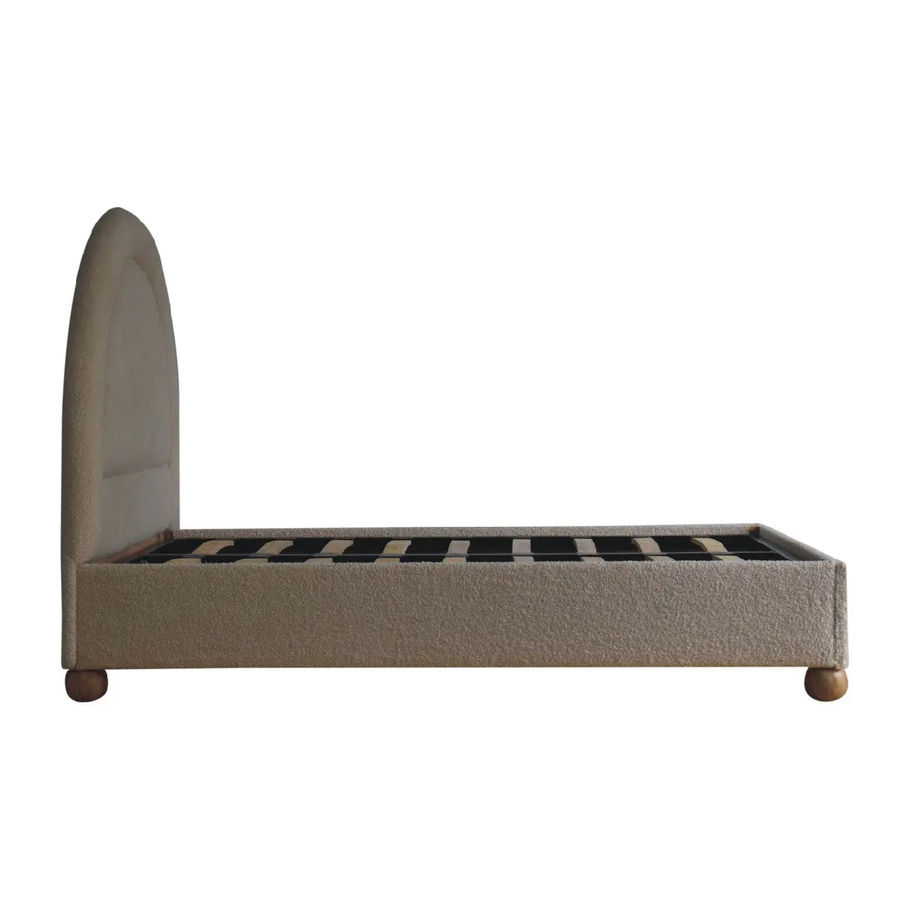 Cream Boucle Double Bed - Living with Luxury