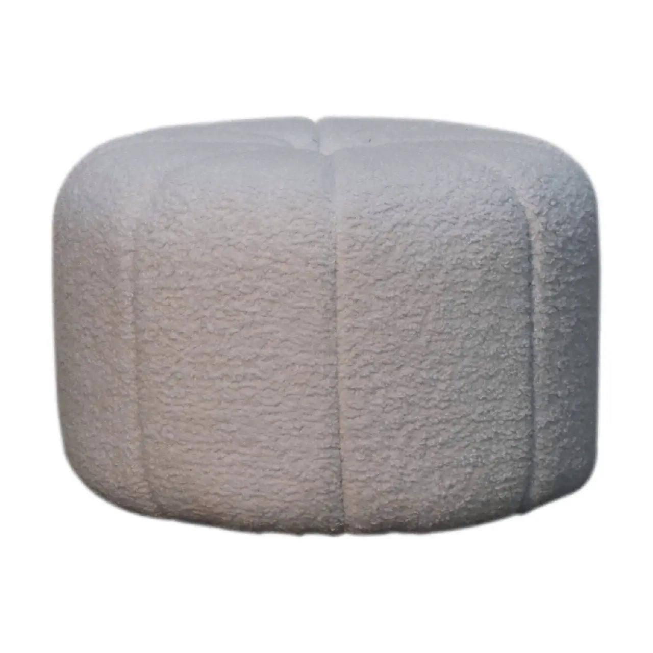 White Boucle Circus Footstool - Living with Luxury