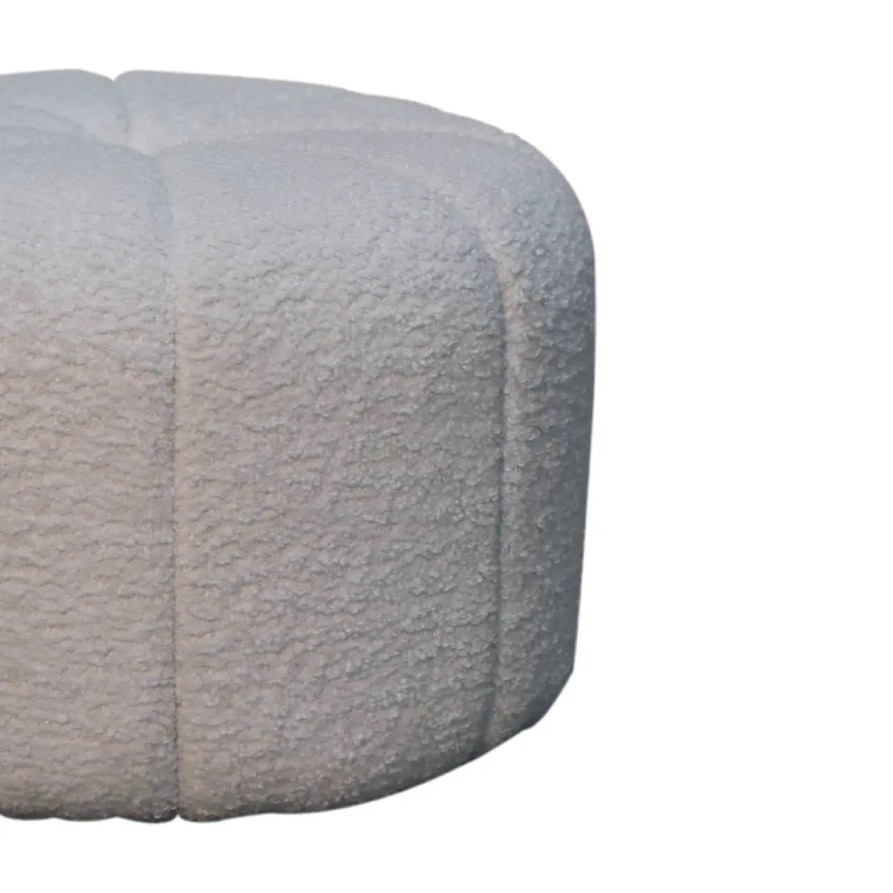 White Boucle Circus Footstool - Living with Luxury