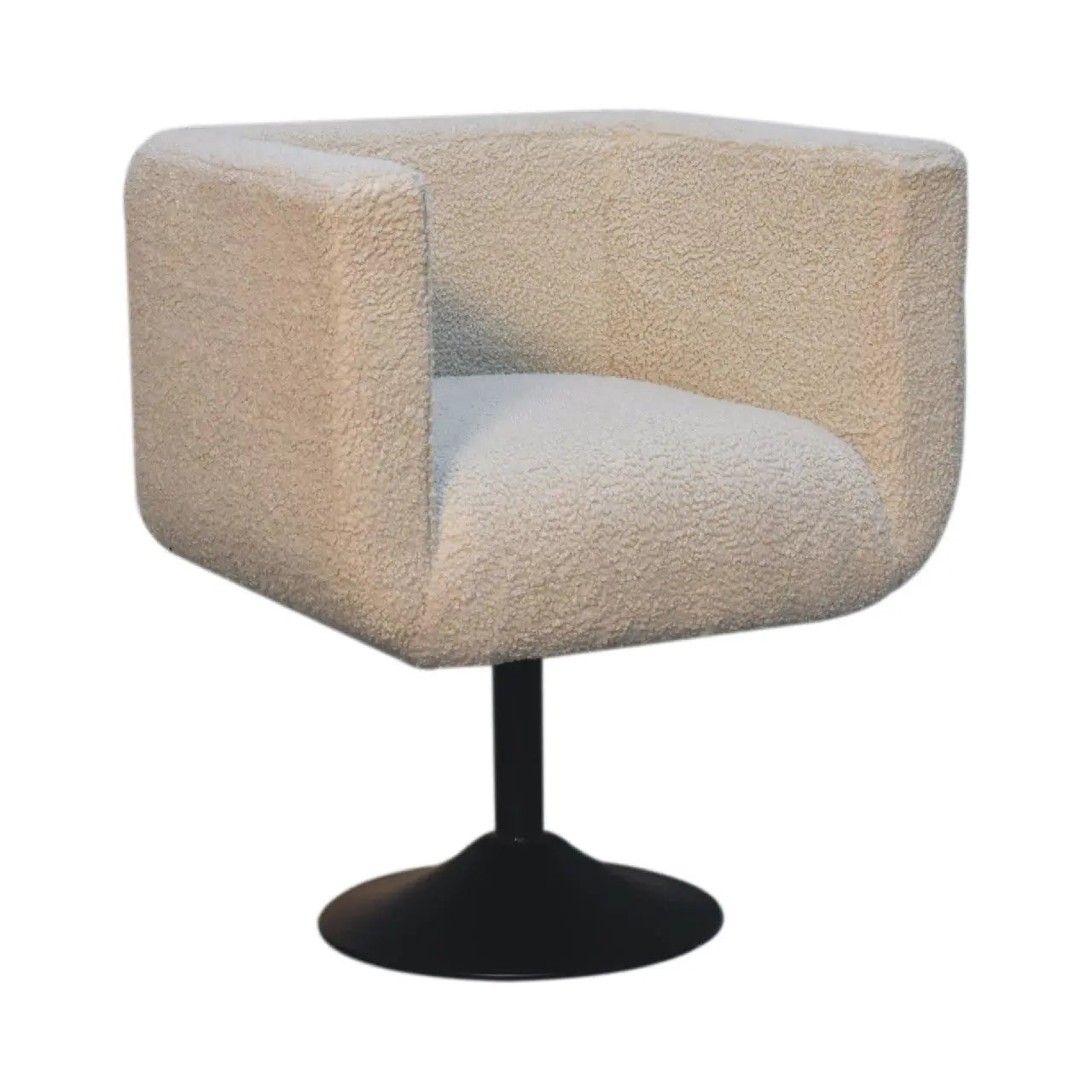 Cream Boucle Swivel Chair - Living with Luxury