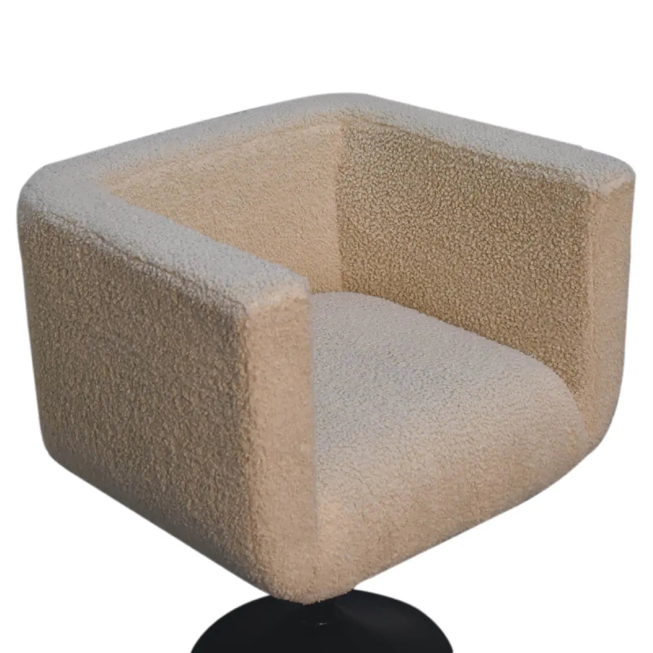 Cream Boucle Swivel Chair - Living with Luxury