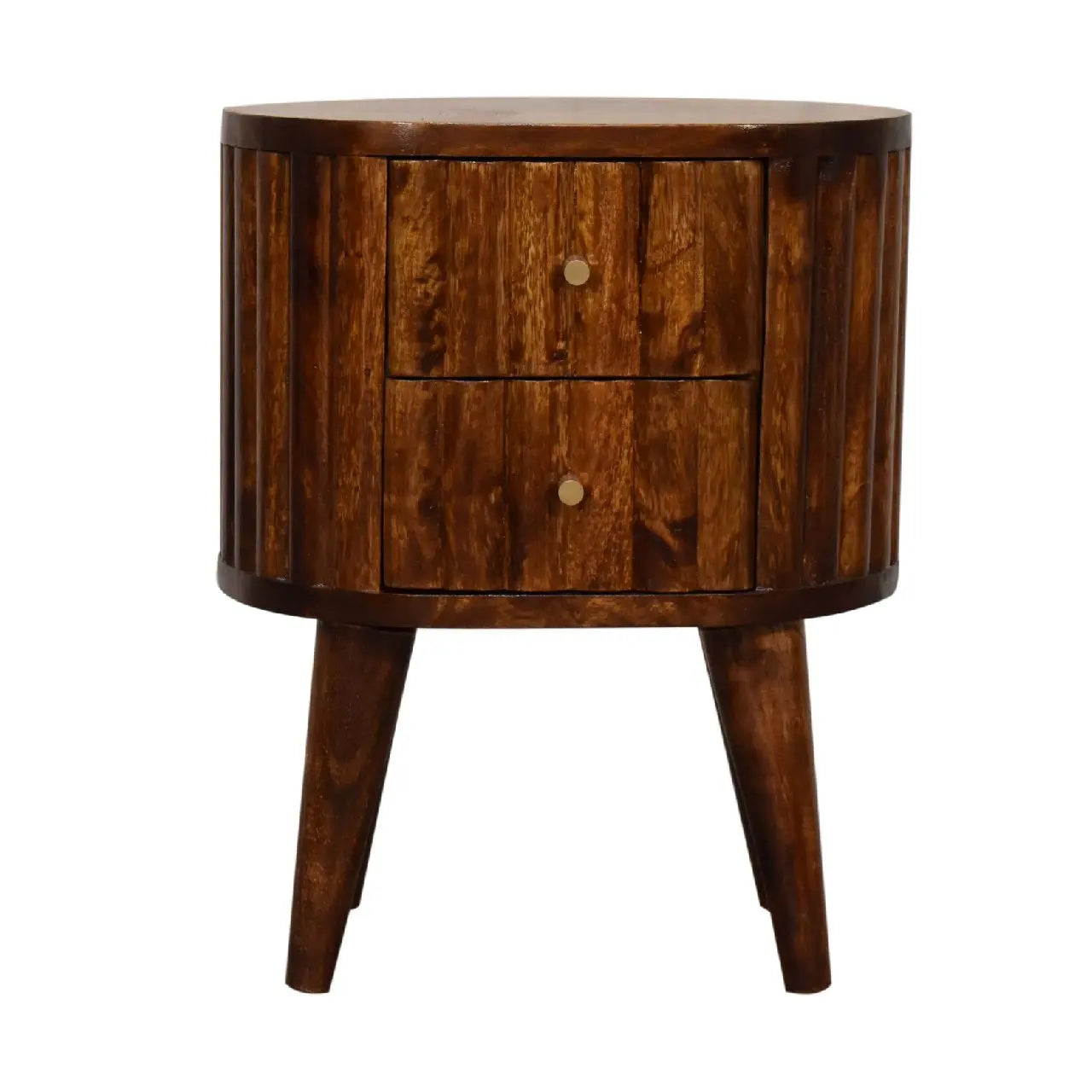 Stripe Chestnut Bedside - Living with Luxury