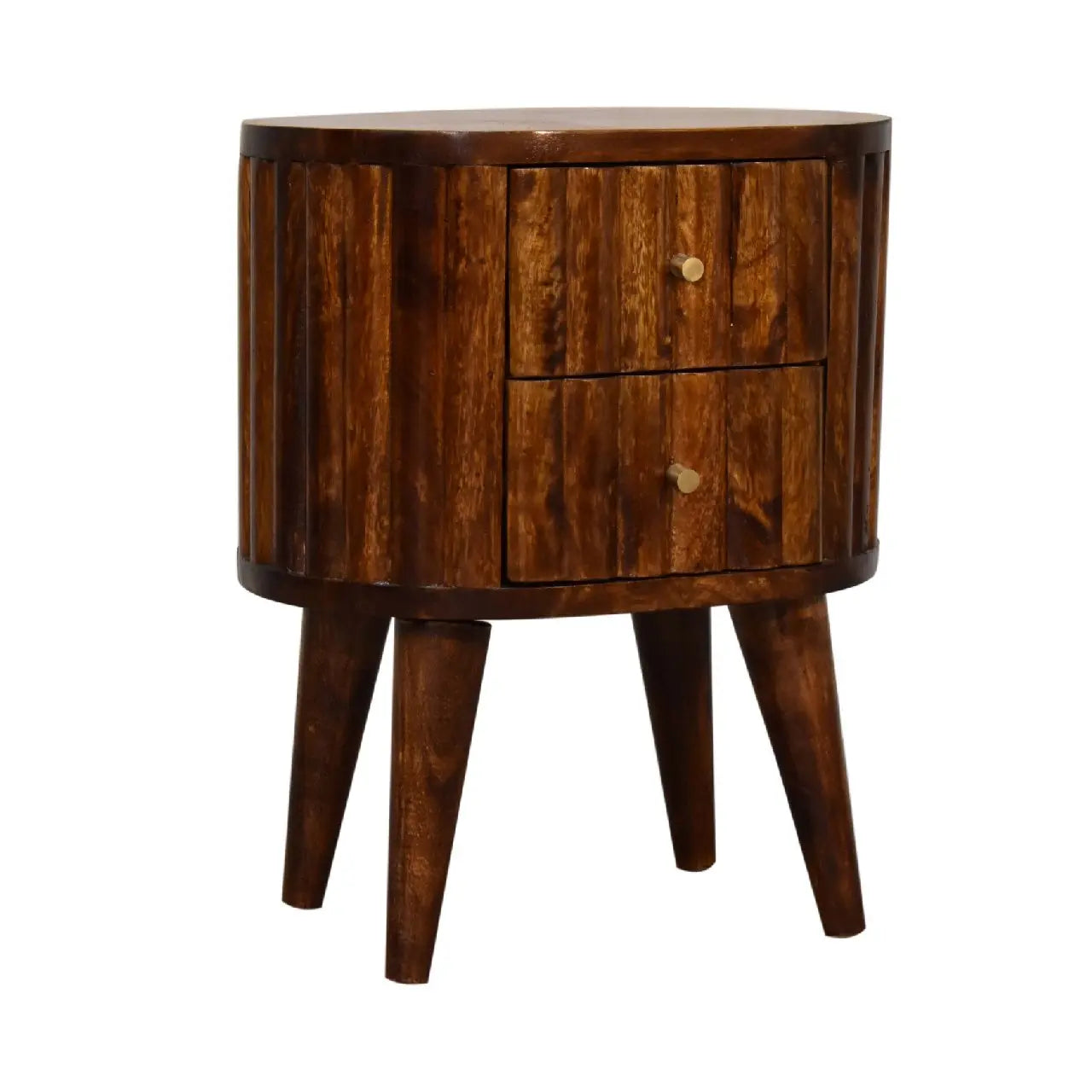 Stripe Chestnut Bedside - Living with Luxury