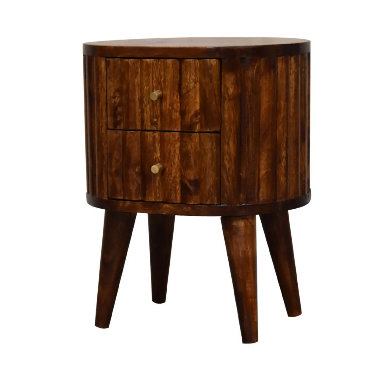 Stripe Chestnut Bedside - Living with Luxury