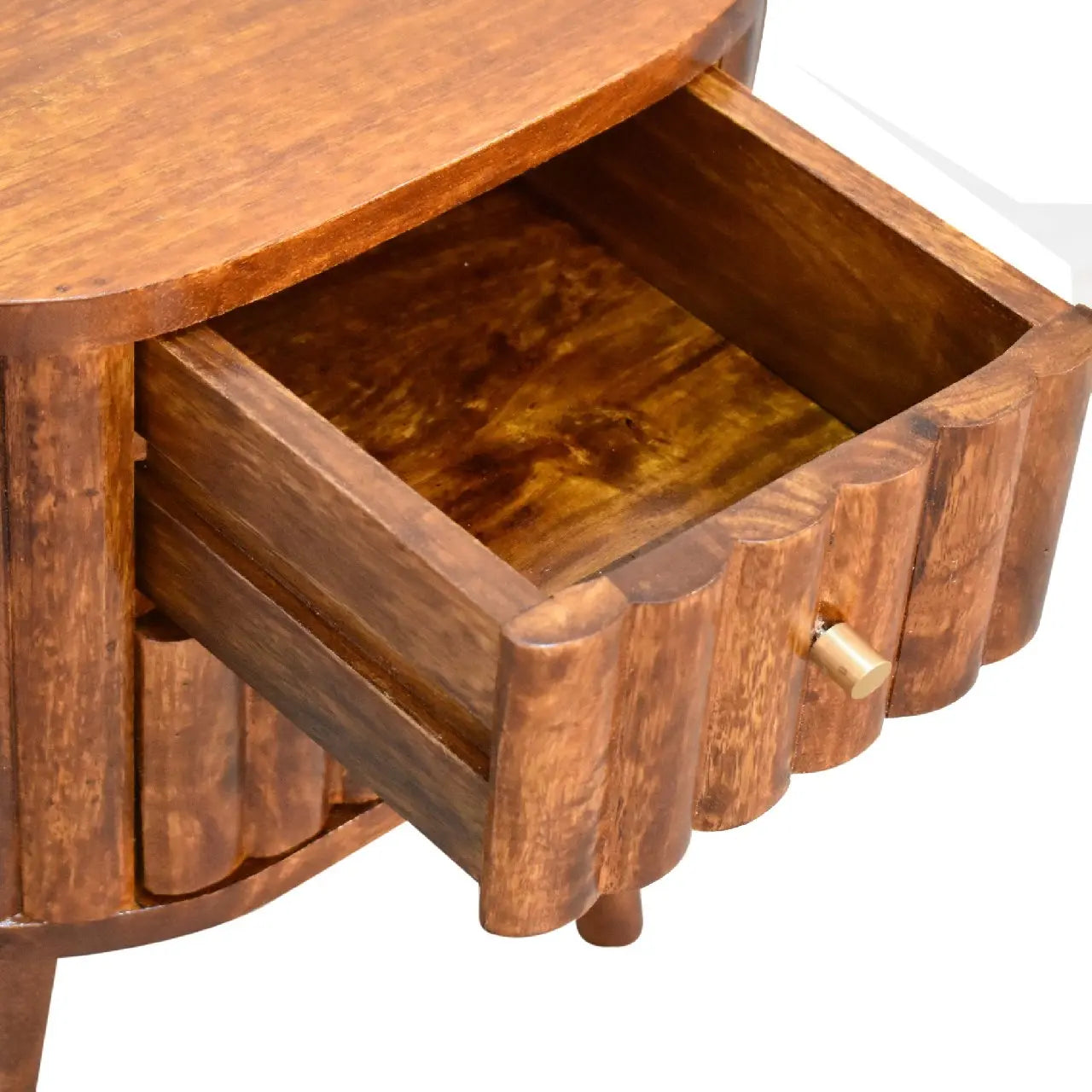 Stripe Chestnut Bedside - Living with Luxury