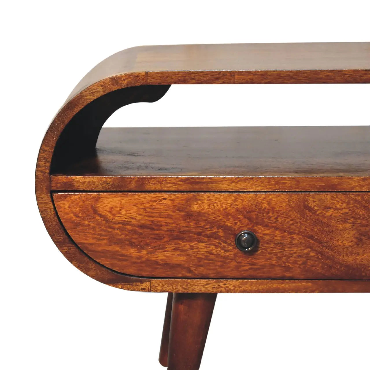 Chestnut Circular TV Stand - Living with Luxury