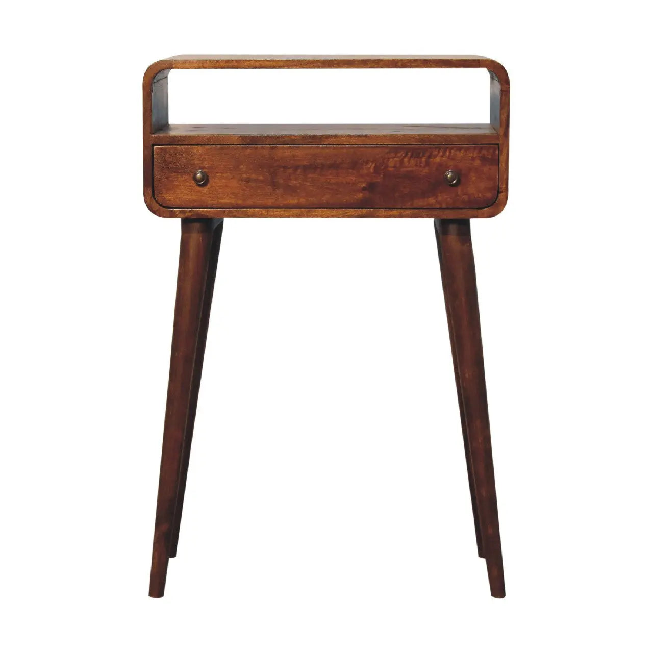 Chestnut Nordic Style One Drawer & One Open Slot Console Table - Living with Luxury