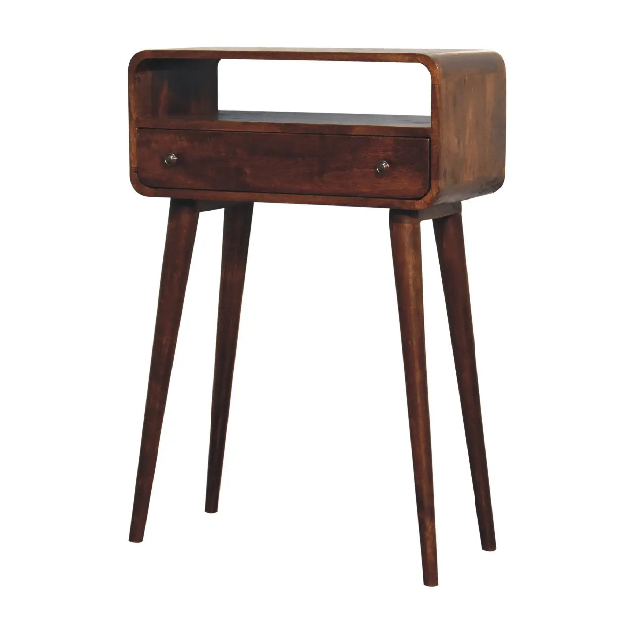 Chestnut Nordic Style One Drawer & One Open Slot Console Table - Living with Luxury