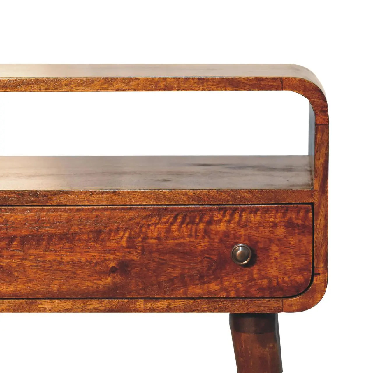 Chestnut Nordic Style One Drawer & One Open Slot Console Table - Living with Luxury