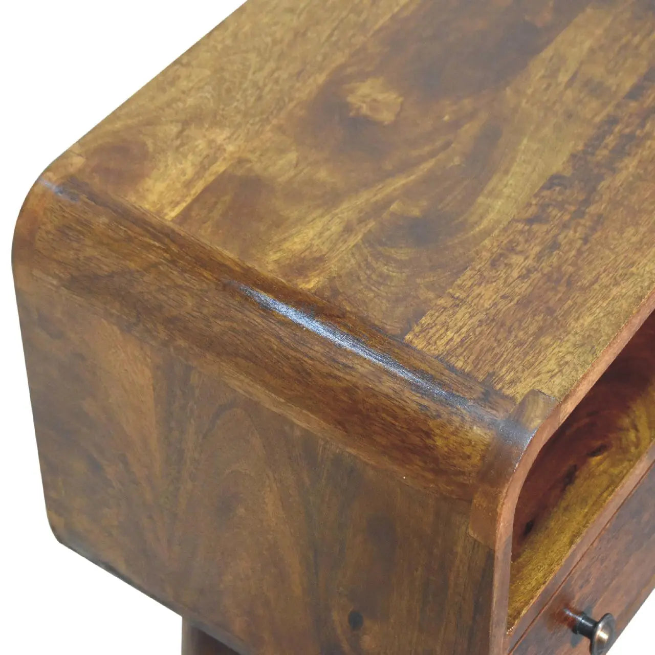 Chestnut Nordic Style One Drawer & One Open Slot Console Table - Living with Luxury