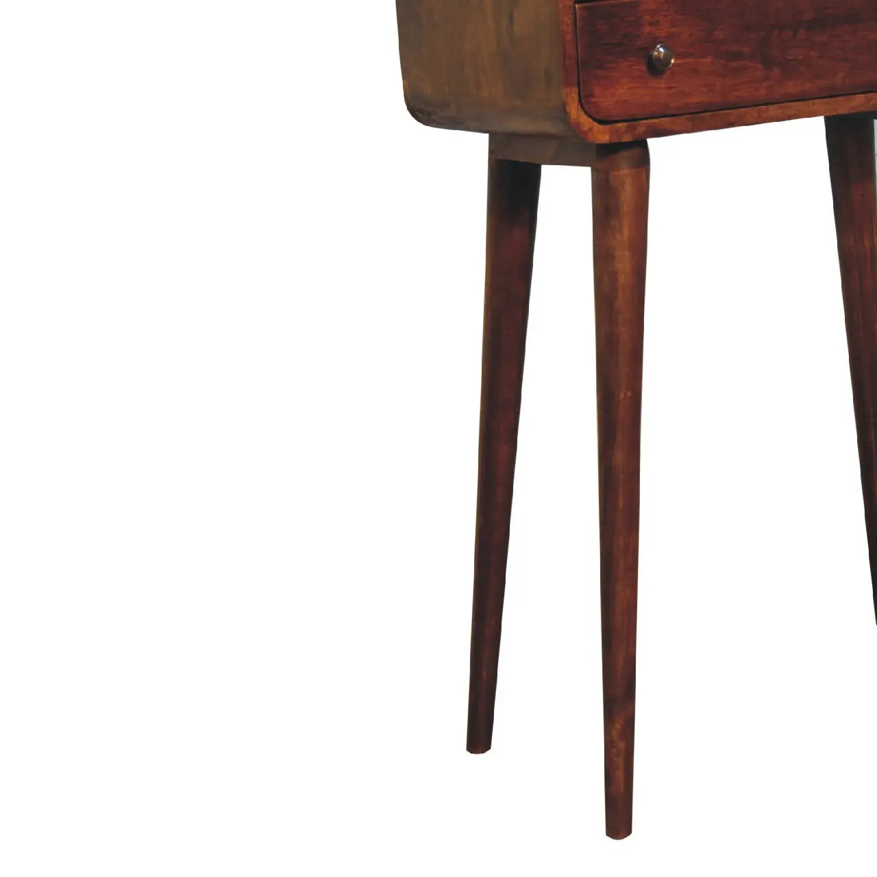 Chestnut Nordic Style One Drawer & One Open Slot Console Table - Living with Luxury