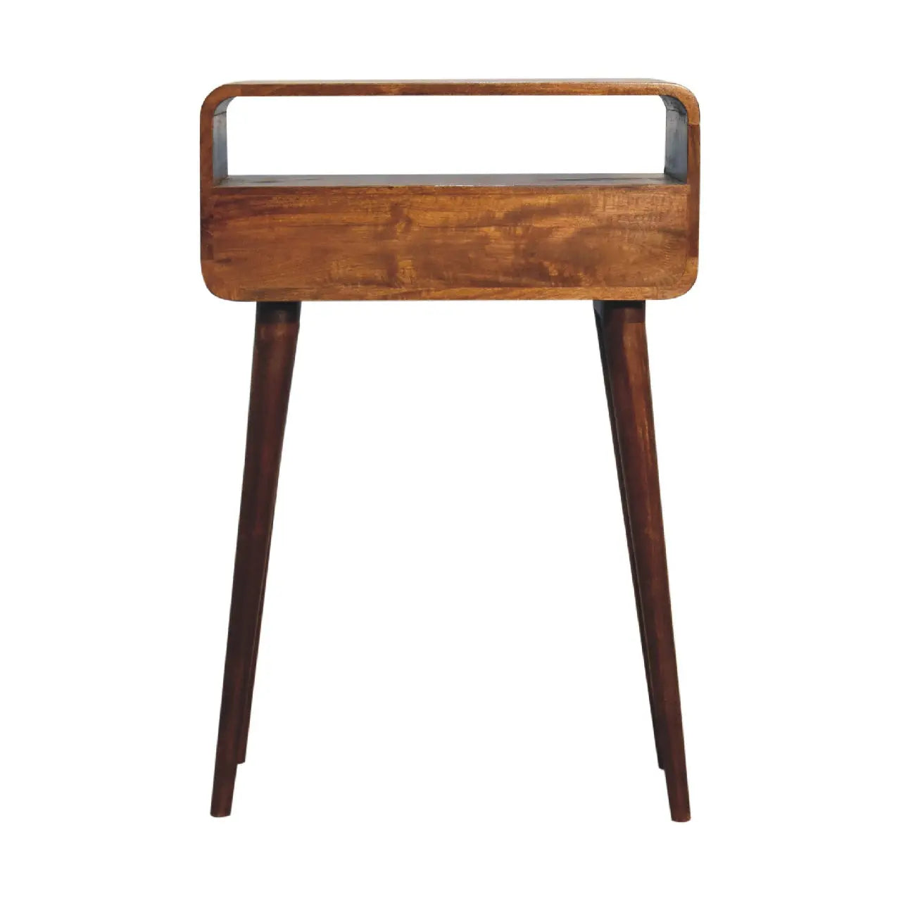 Chestnut Nordic Style One Drawer & One Open Slot Console Table - Living with Luxury