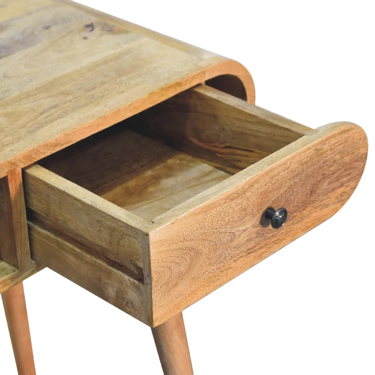 Curved Chestnut Writing Desk in a Modern Office Setup