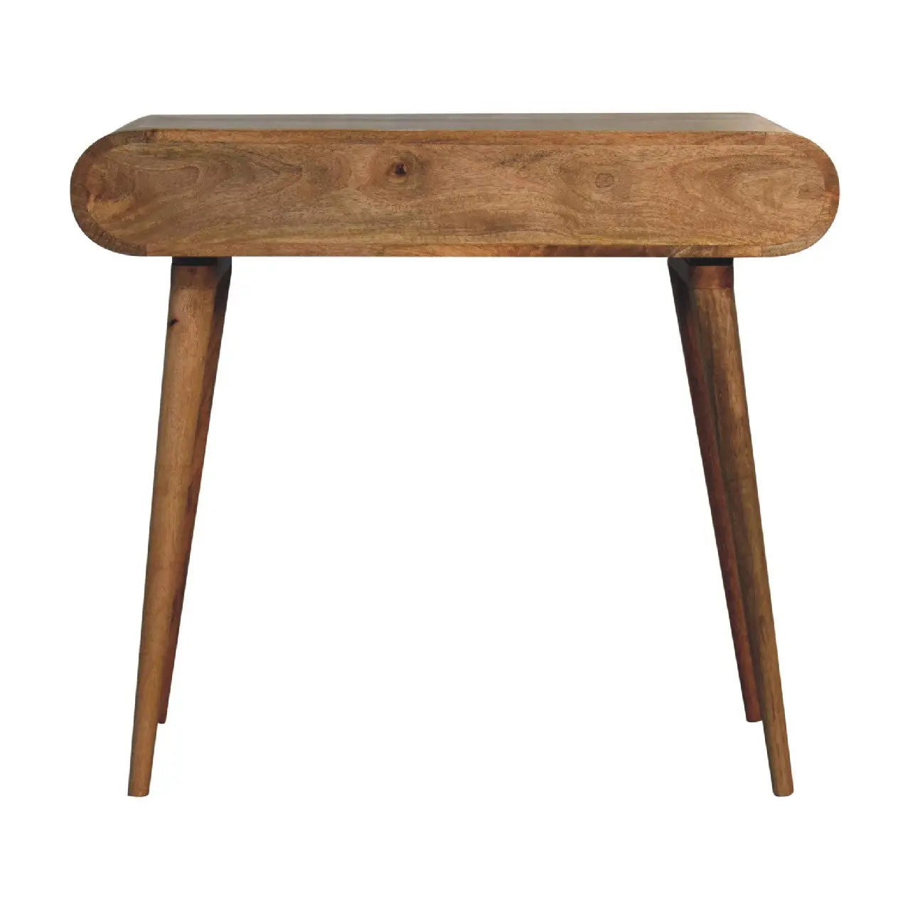 Curved Chestnut Writing Desk in a Home Office