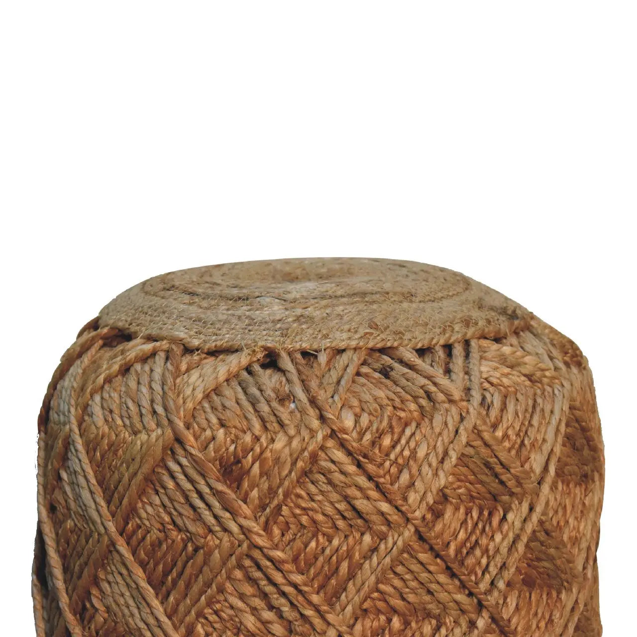 Jute Fibre Footstool Large Pattern - Living with Luxury