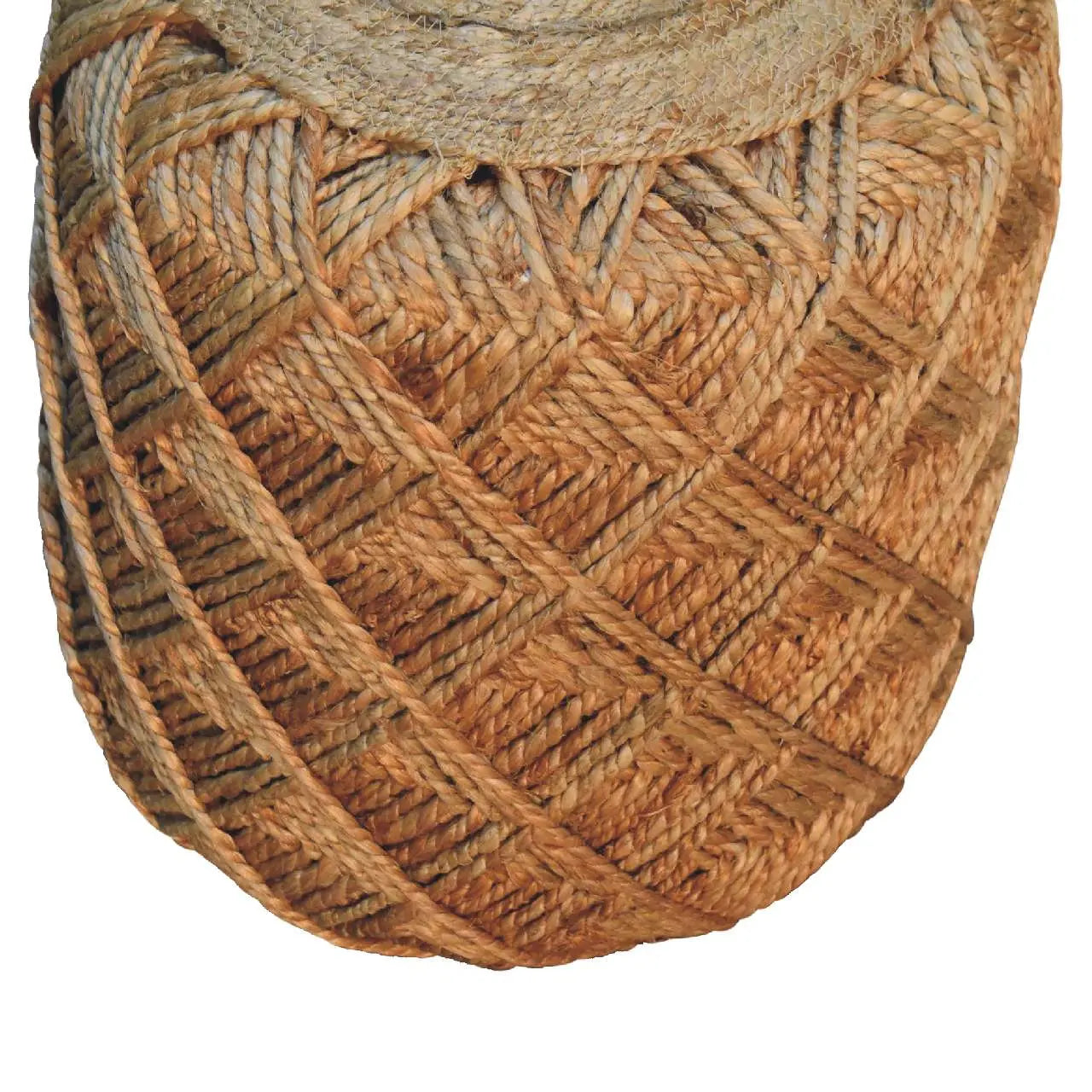 Jute Fibre Footstool Large Pattern - Living with Luxury