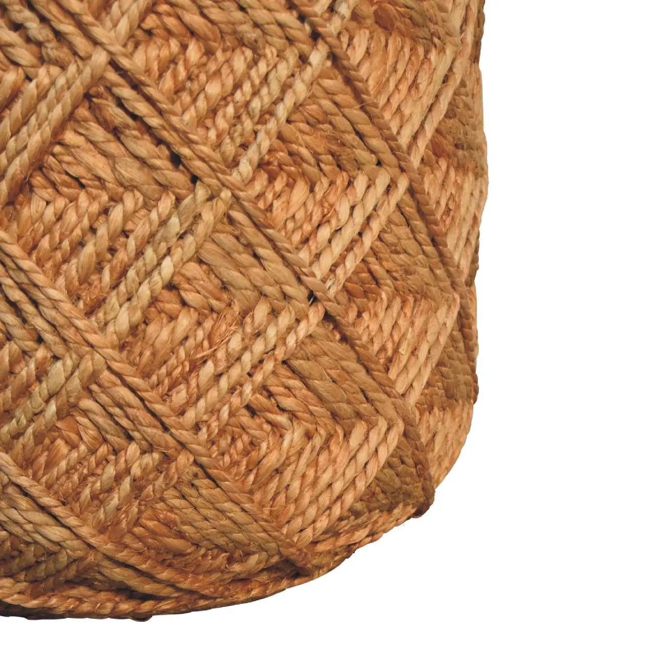 Jute Fibre Footstool Large Pattern - Living with Luxury