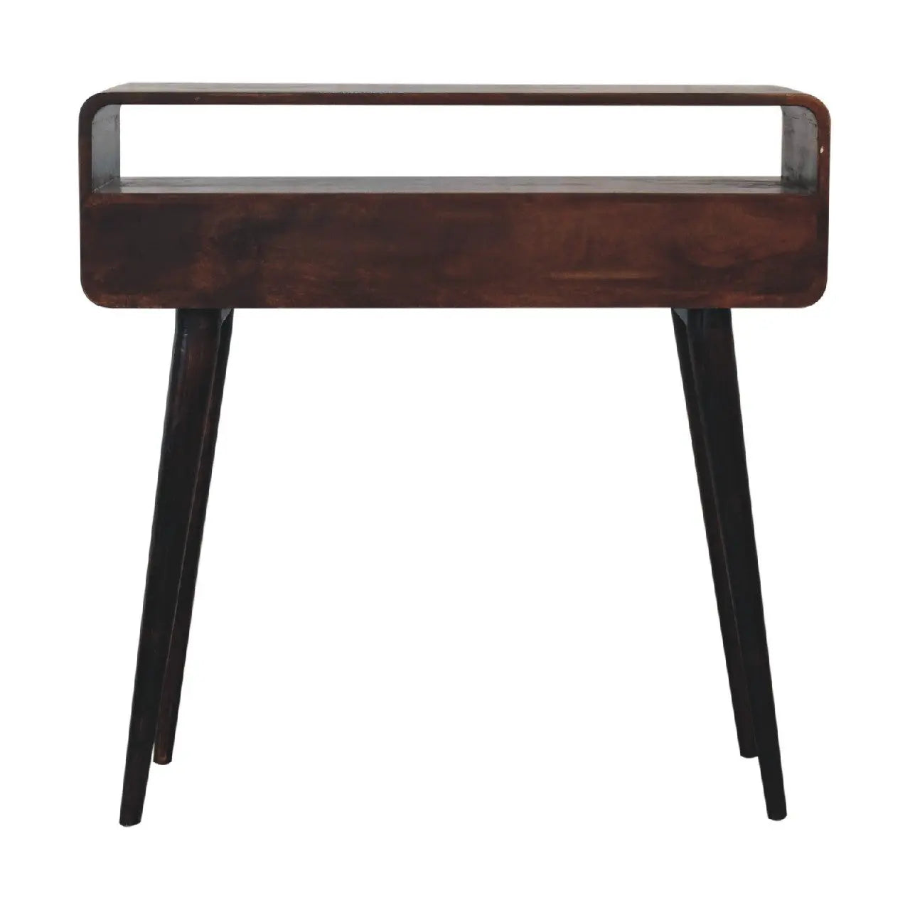 Curved Light Walnut Console Table - Living with Luxury