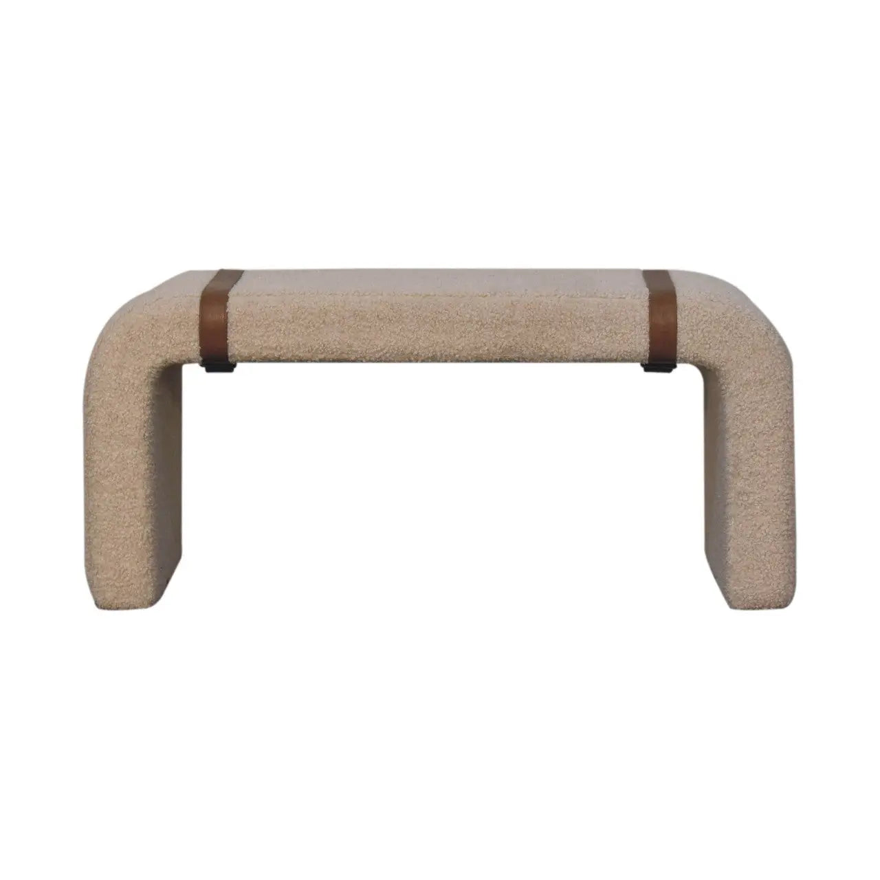 Boucle Leather Strap Bench - Living with Luxury