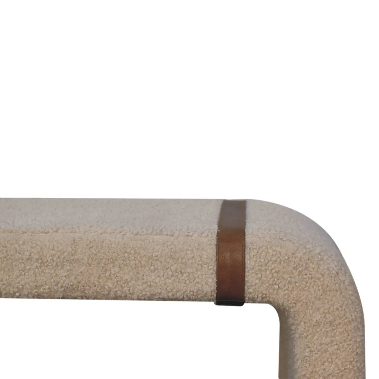 Boucle Leather Strap Bench - Living with Luxury