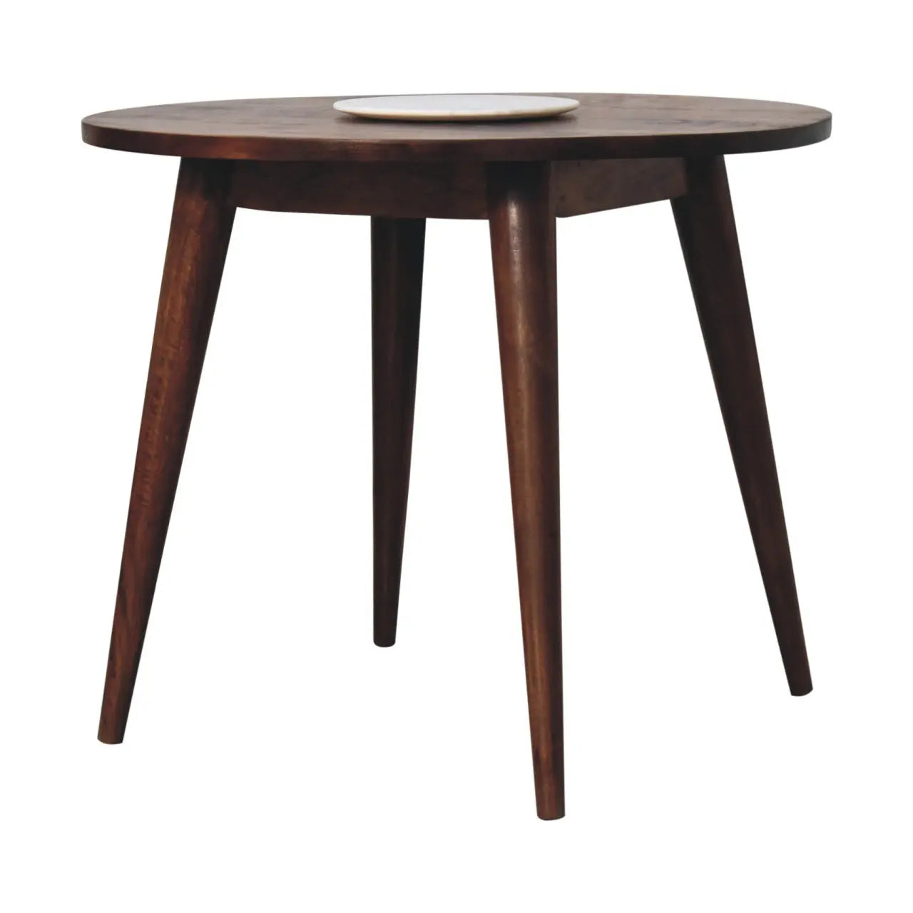 Chestnut Round Nordic End Table - Living with Luxury