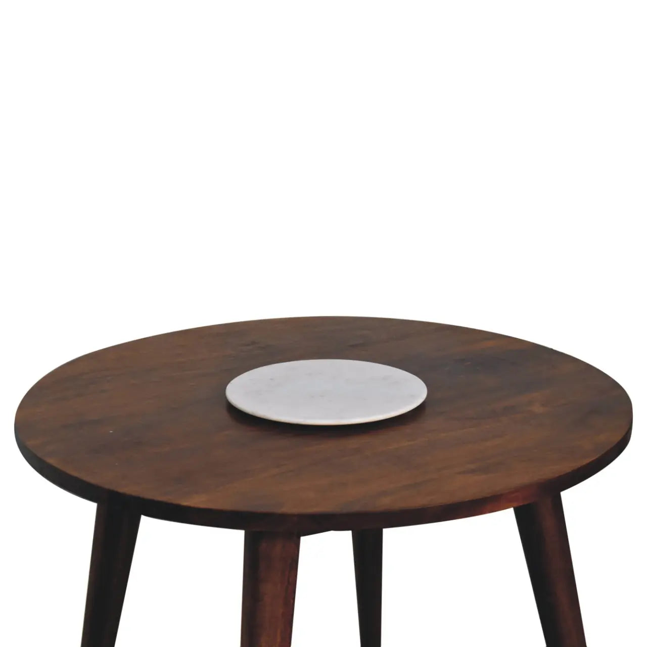 Chestnut Round Nordic End Table - Living with Luxury