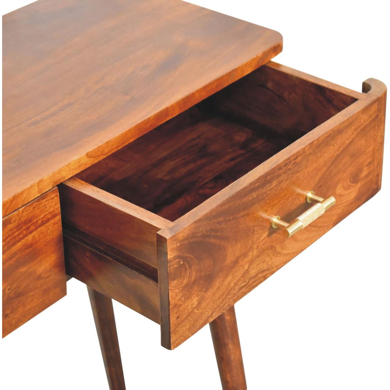 Chestnut T-Bar Console Table